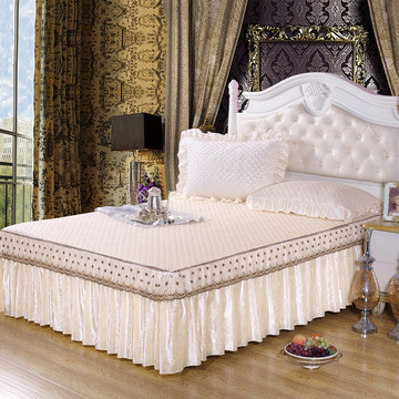 欧式蕾丝夹棉床裙三件套 公主床罩床单枕套1.2M1.5米1.8m特价包邮