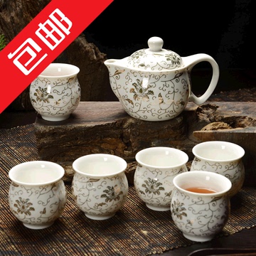 茶具套装景德镇陶瓷办公室双层青花 茶壶家用套餐整套茶具特价 其