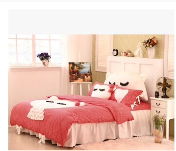 韩国代购公主美美猫四件套 全棉床裙甜美风可爱卡通床上用品 特价