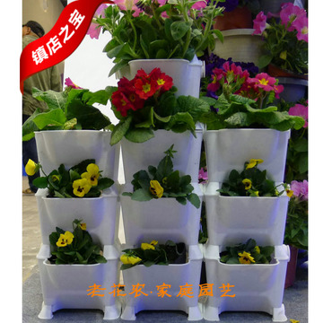 立体组合花盆种植墙 阳台种菜盆花墙 绿化花架种植箱 送托盘
