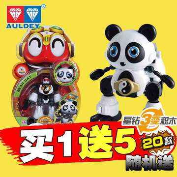 奥迪双钻 快乐酷宝2大眼熊猫酷宝 益智变形合体儿童玩具512204