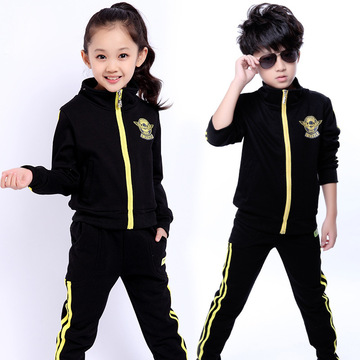 秋季新款韩版童套装儿童纯棉骷髅卫衣两件套中大童童装新品爆款