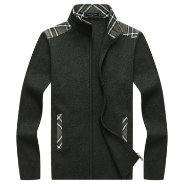 2015秋冬季男士羊毛衫 立领加厚大码男装针织衫开衫羊绒毛衣外套