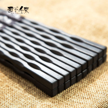 西子千束合金筷子家用创意防霉套装耐高温特色尖头家庭日式筷10双