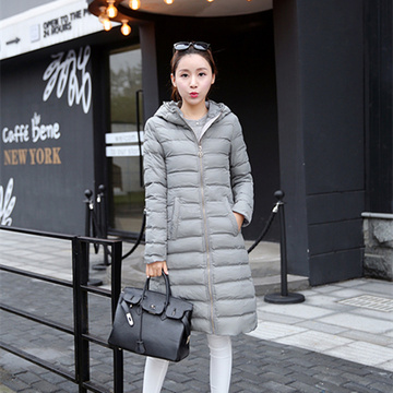 2015冬装新款棉衣中长款时尚韩版修身显瘦加厚连帽女外套潮
