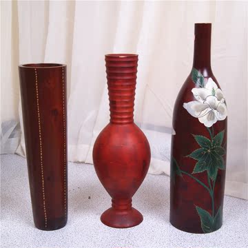 复古木质花器