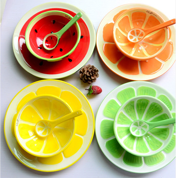 水果陶瓷饭碗西瓜碗创意碗可爱碗儿童碗搬家新居餐具家用碗碟套装