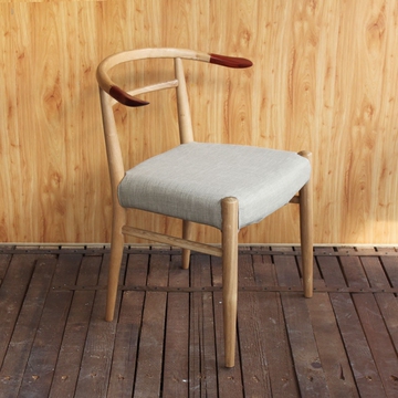 北欧餐椅 白橡木实木椅子 牛角圈椅 Y椅子日式创意餐椅设计师椅子