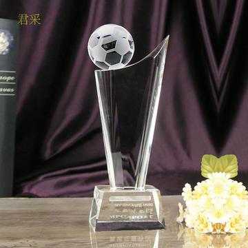 创意水晶足球奖杯 定制高尔夫 篮球 台球 保龄球比赛纪念品