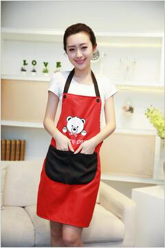 韩版家居厨房纯色护理无袖围裙 吊带式印字定做定制可印logo广告