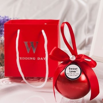 喜糖盒子批发小号球形创意红色结婚糖果盒马口铁欧式高档婚庆铁盒