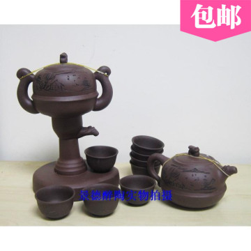 包邮紫砂茶具 10件套功夫茶具 全自动流水壶套装 自流壶茶具