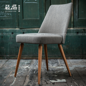 实木咖啡厅餐椅靠背设计师北欧宜家休闲时尚椅高档酒店样板间椅子