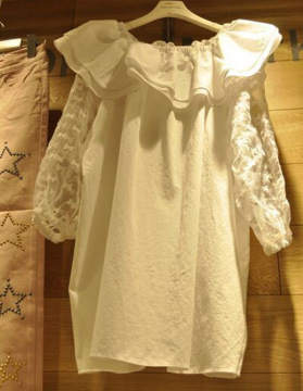 韩国代购2015春装新款韩版连衣裙女七分袖娃娃领时尚宽松裙子