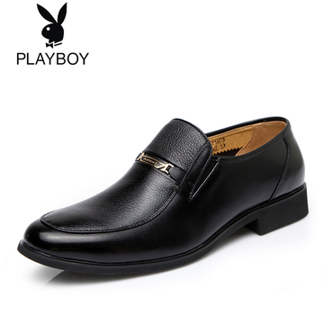 PLAYBOY/花花公子商务男鞋低帮正装皮鞋圆头套脚鞋经典款单鞋正品