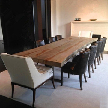 实木大板式复古铁艺简易会议桌长桌简约现代办公电脑桌长方形加厚