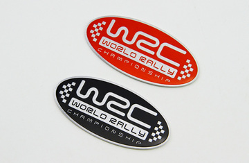 WRC赛道铝合金拉丝立体改装装饰车贴 金属车身贴
