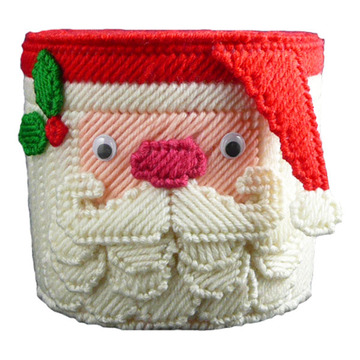 毛线绣纸巾盒十字绣立体绣卧室套件创意纯手工圣诞老人桌面收纳盒