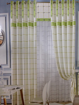 地中海现代条纹窗帘半遮光布料客厅卧室儿童房飘窗成品定制