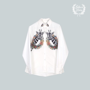 【Silver Lining 独立设计】ZOO系列长袖印花衬衫－长颈鹿先生