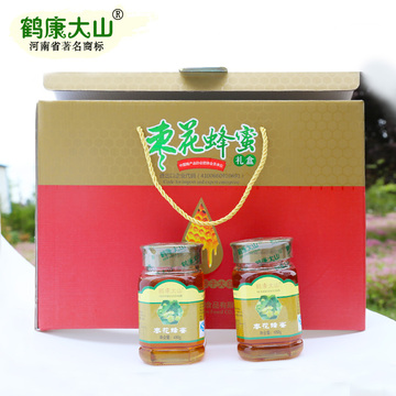 鹤康大山 蜂蜜礼盒 送礼专用 枣花蜜450g两瓶装 正品无添加蜂蜜