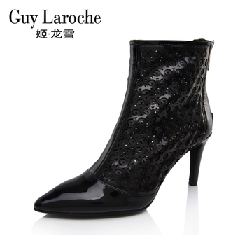 Guy Laroche姬龙雪真皮优雅高贵尖头女鞋女靴高跟鞋GH14A0701