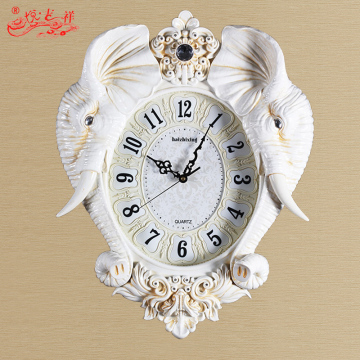 欧式挂钟客厅壁挂钟高档大象钟表时尚创意现代复古静音石英时钟表