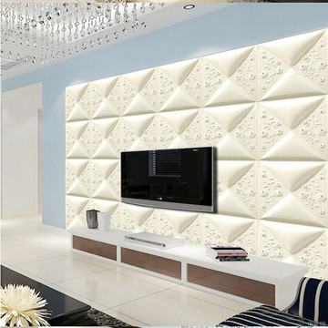 3D立体软包壁纸电视背景影视墙纸无纺布客厅装饰创意无缝墙纸壁画