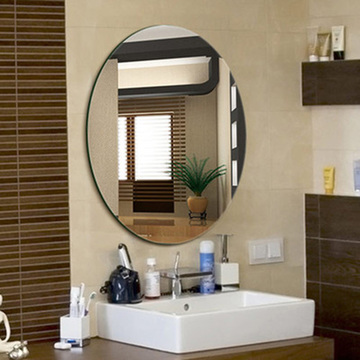 浴室镜壁挂粘贴镜 椭圆镜子 卫生间洗手间镜试衣镜玻璃装饰镜包邮