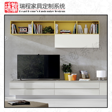 重庆成都现代宜家客厅电视柜电视墙组合柜烤漆模压门板定制定做2