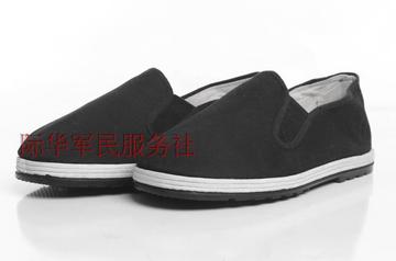 老北京千层底布鞋男女式黑色聚氨酯底套脚布鞋一脚蹬布鞋板鞋促销