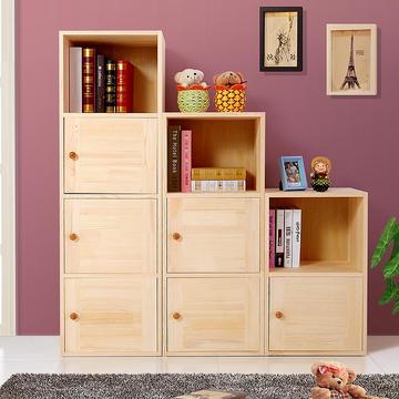 实木书柜空间大师置物柜组合书架带门大容量储物柜环保儿童收纳柜