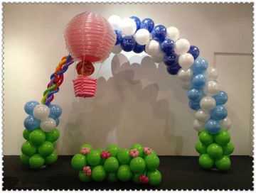大连市瓦房店 臻琪家 彩色螺旋系列气球造型拱门节日装饰拱门