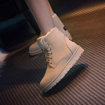 女士鞋子冬季新款2015女款雪地靴加厚短靴平底加绒短筒韩版学生靴