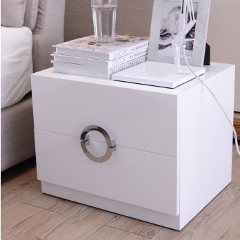 特价现代床头柜储物柜时尚白色烤漆简约实木收纳床边柜家具包邮
