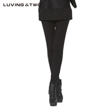 LUVINGTWO2014冬季新款专柜同款纯色百搭打底长裤L1455016