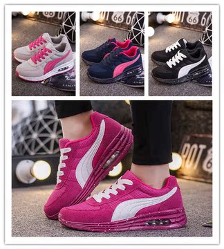 增高运动鞋女士休闲舒适透气平底鞋系带学生跑步鞋韩版气垫女鞋