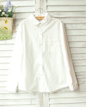 白衬衣女士 新款上新 长袖 日系森女学院风 宽松时尚版