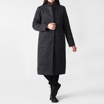 2015秋冬装新款大码毛呢外套女中长款修身显瘦气质妮子长款呢大衣