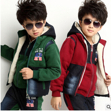 2015童装男女儿童装加厚三件套宝宝冬装套装外套冬季