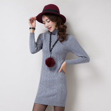 2015年冬季羊毛衫女装针织衫套头毛衣中长款修身高领加厚打底衫女