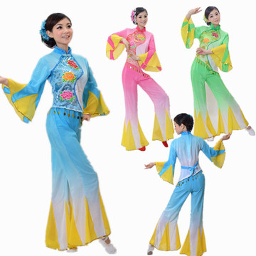 2015新款秧歌服演出服女装舞台表演民族服装秧歌服腰鼓服秧歌舞蹈
