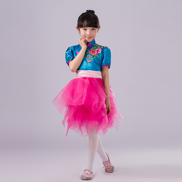 新款儿童摄影服饰幼儿学生六一儿童节舞台舞蹈演出表演服蓬蓬裙女