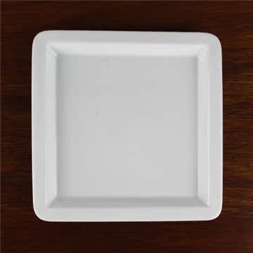 纯白色方形厚重牛排简约西餐具欧式健康家用水果高档酒店陶瓷盘子