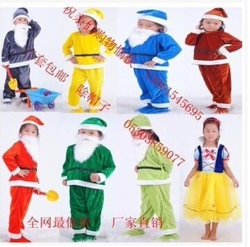 万圣节七个小矮人和白雪公主舞蹈服装演出服儿童小矮人表演服装女