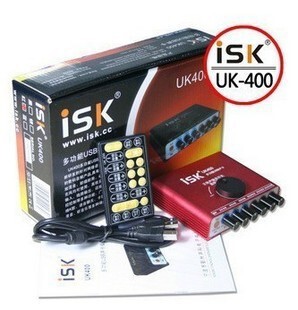 笔记本声卡ISKUK-400网络k歌喊麦免驱USB声卡遥控器包邮