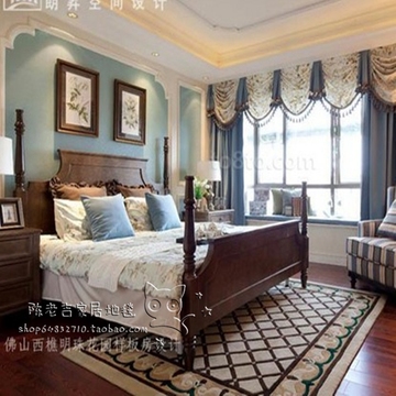 时尚美式地毯客厅茶几沙发地毯卧室床边满铺手工腈纶地毯定制特价
