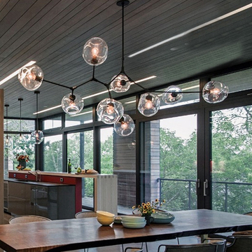 个性创意北欧工业风设计师吊灯 后现代客厅餐厅玻璃魔豆分子吊灯