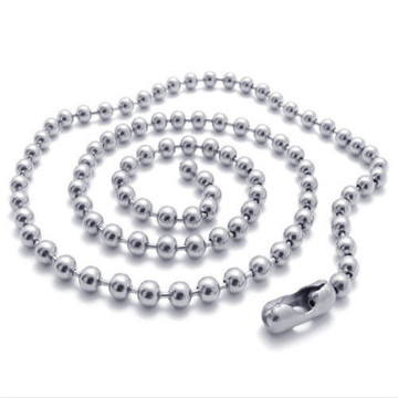 时尚饰品配件 经典银色2.4mm不锈钢珠链波珠链 60CM长圆珠链批发