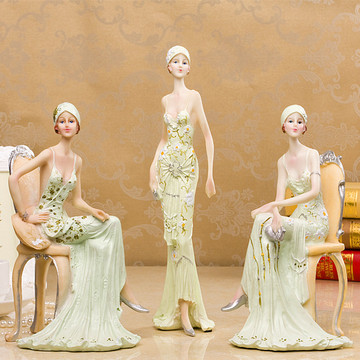 欧式美女树脂工艺品摆件 家居客厅人物装饰品摆设创意结婚礼物